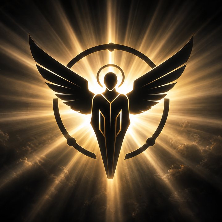 The Uriel emblem: a golden winged figure inside a ring, with rays of light